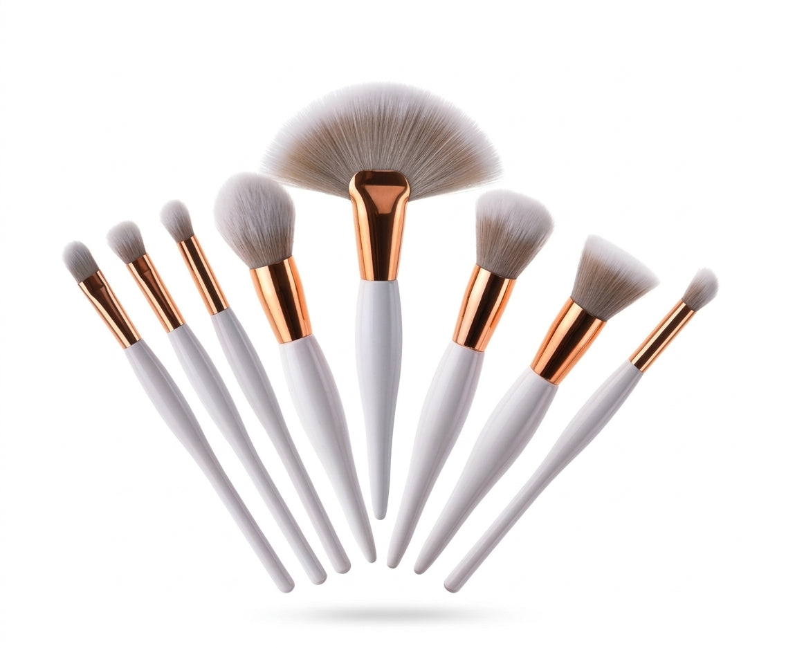 8-Piece Professional Makeup Brush Set With Wooden Handles